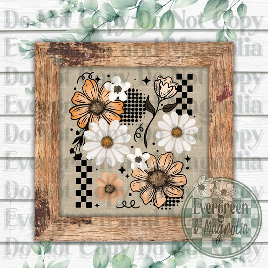 Orange & Tan Florals