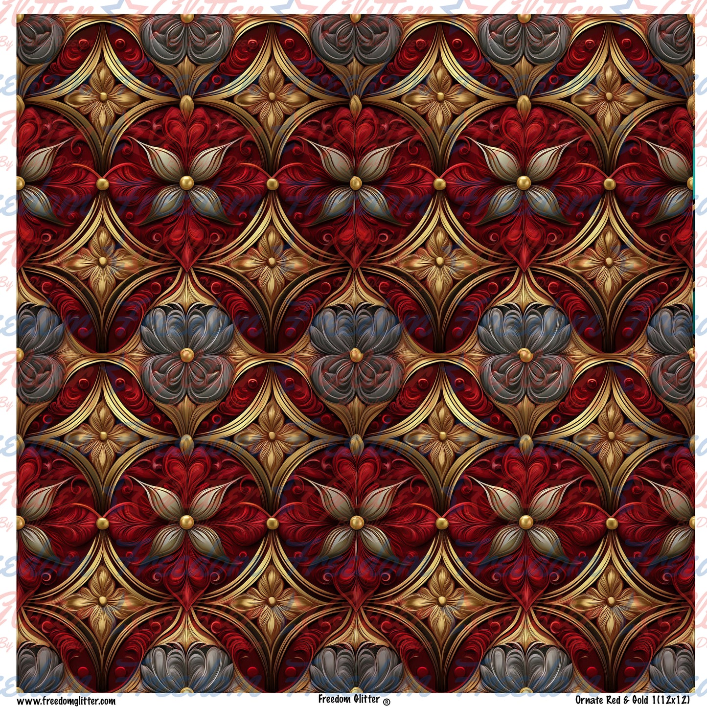 Ornate Red & Gold 1 (Printed Vinyl)