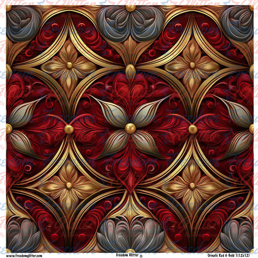 Ornate Red & Gold 1 (Printed Vinyl)