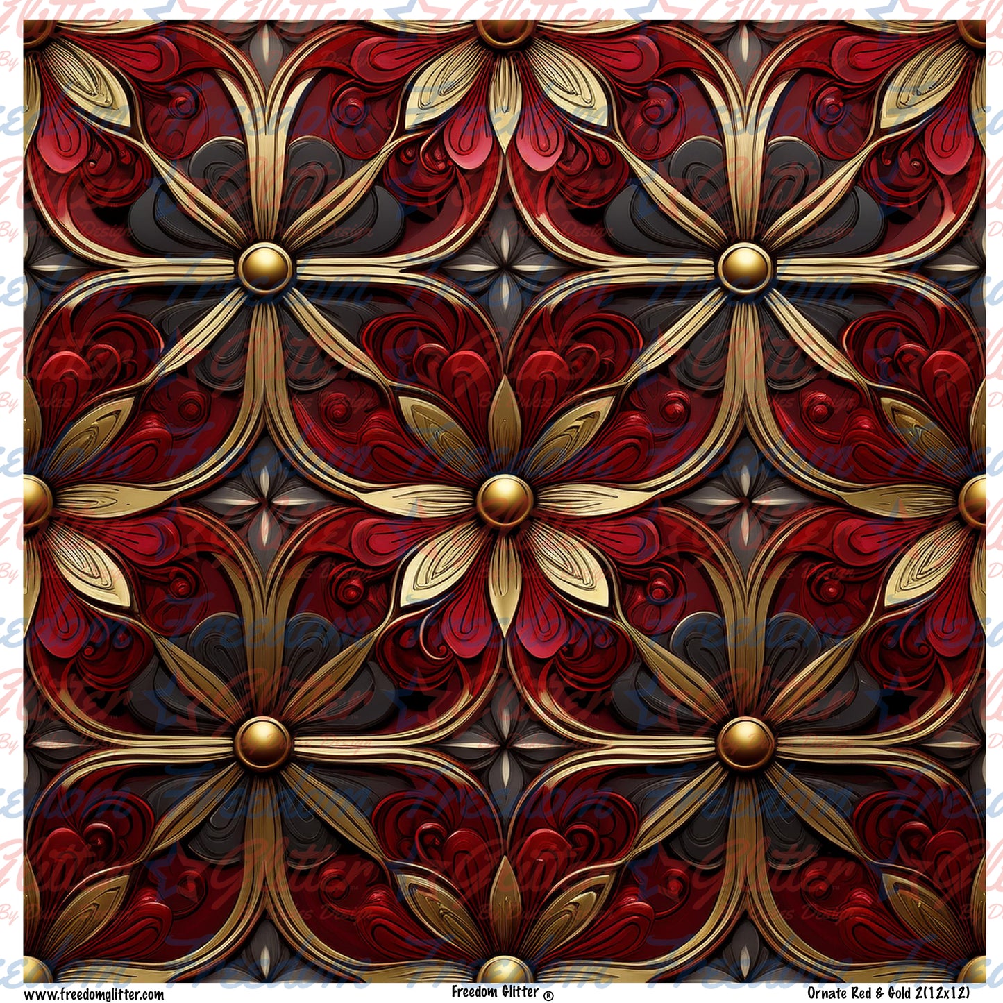 Ornate Red & Gold 2 (Printed Vinyl)