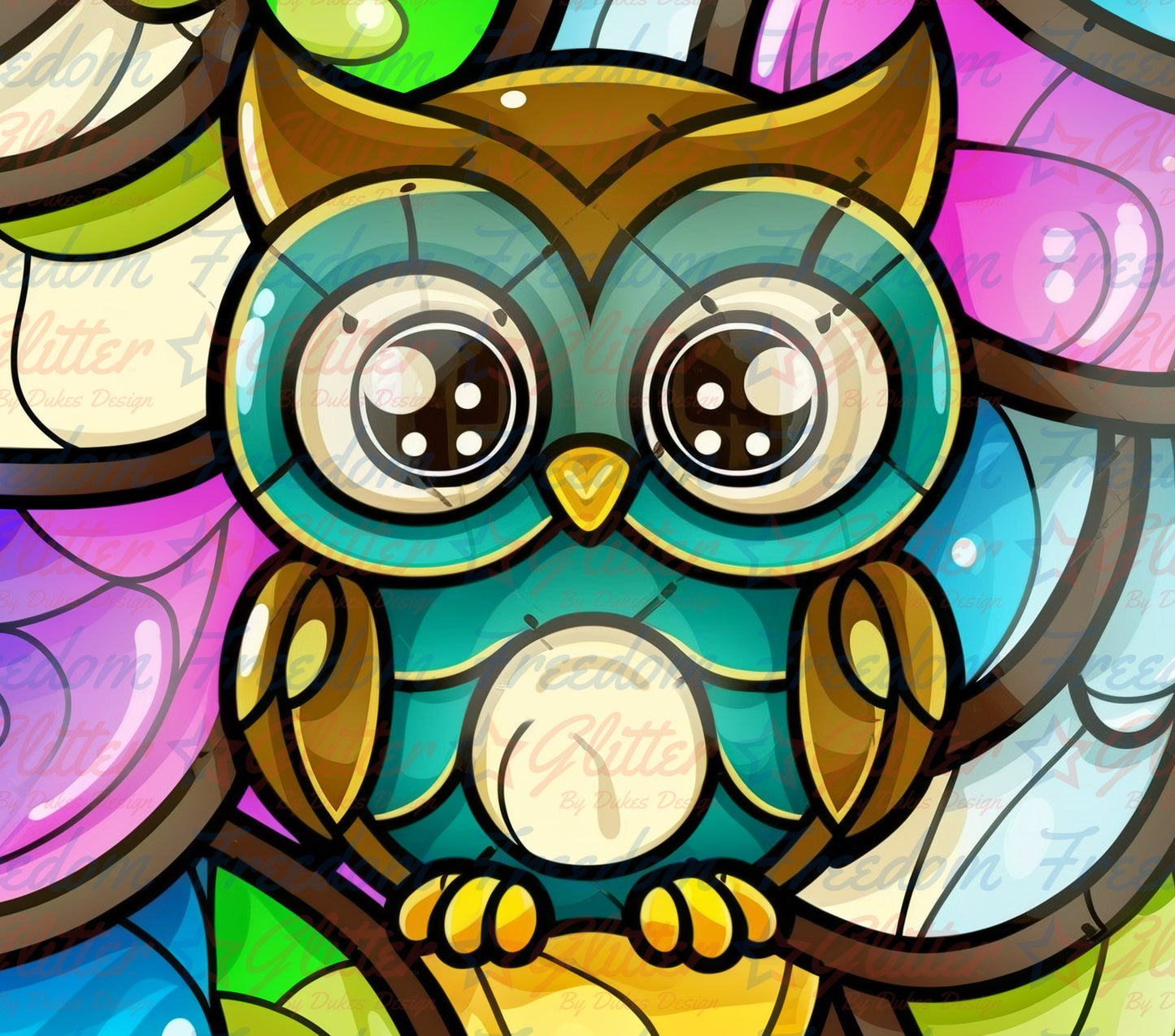 Stained Glass Owl 4 (Printed Vinyl)