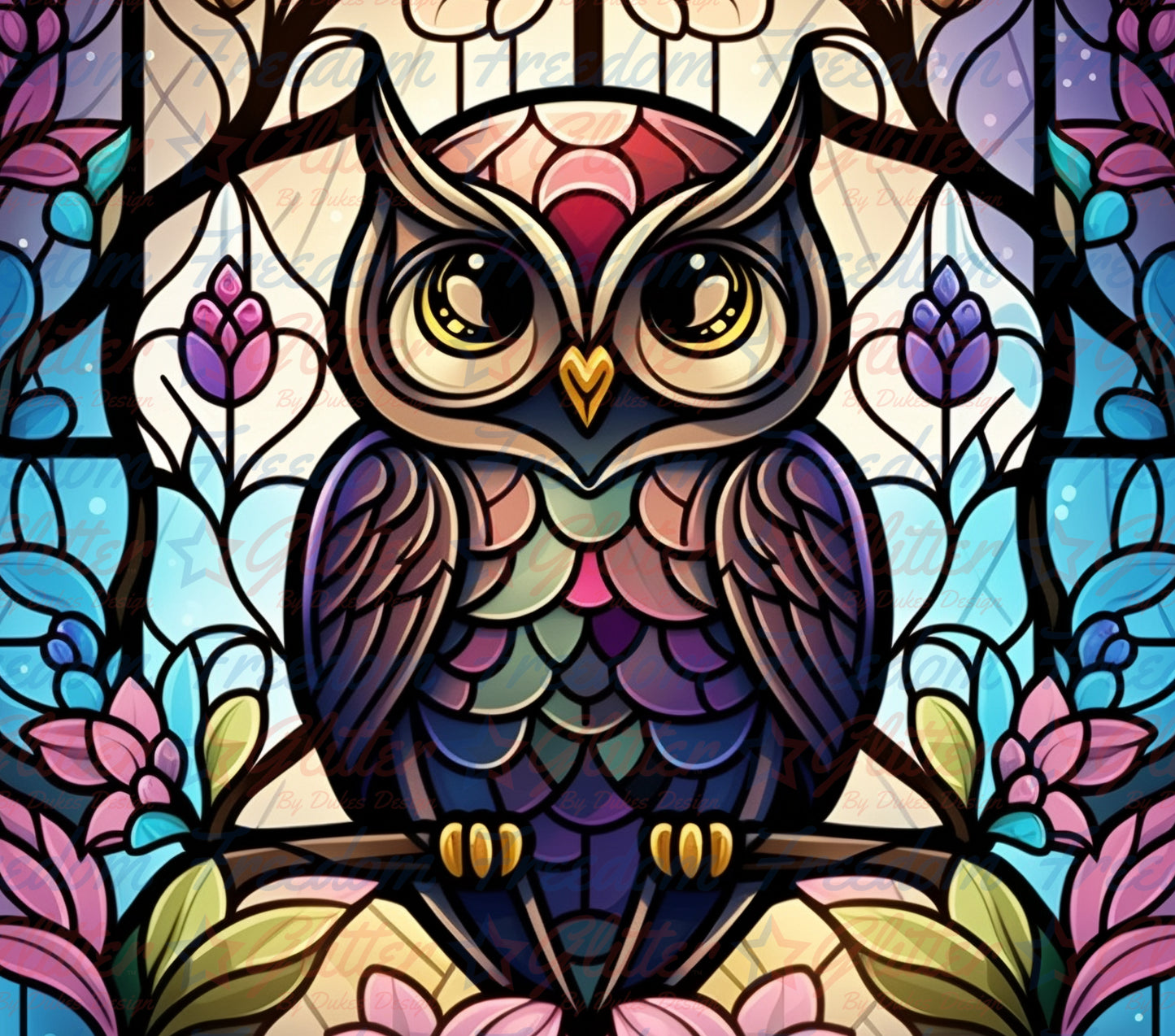 Stained Glass Owl 6 (Sublimation)
