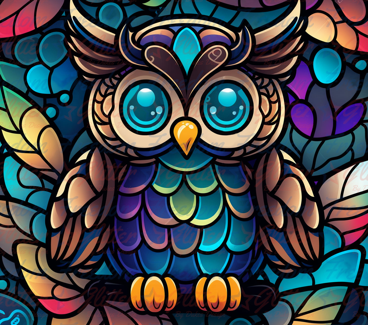 Stained Glass Owl 7 (Printed Vinyl)