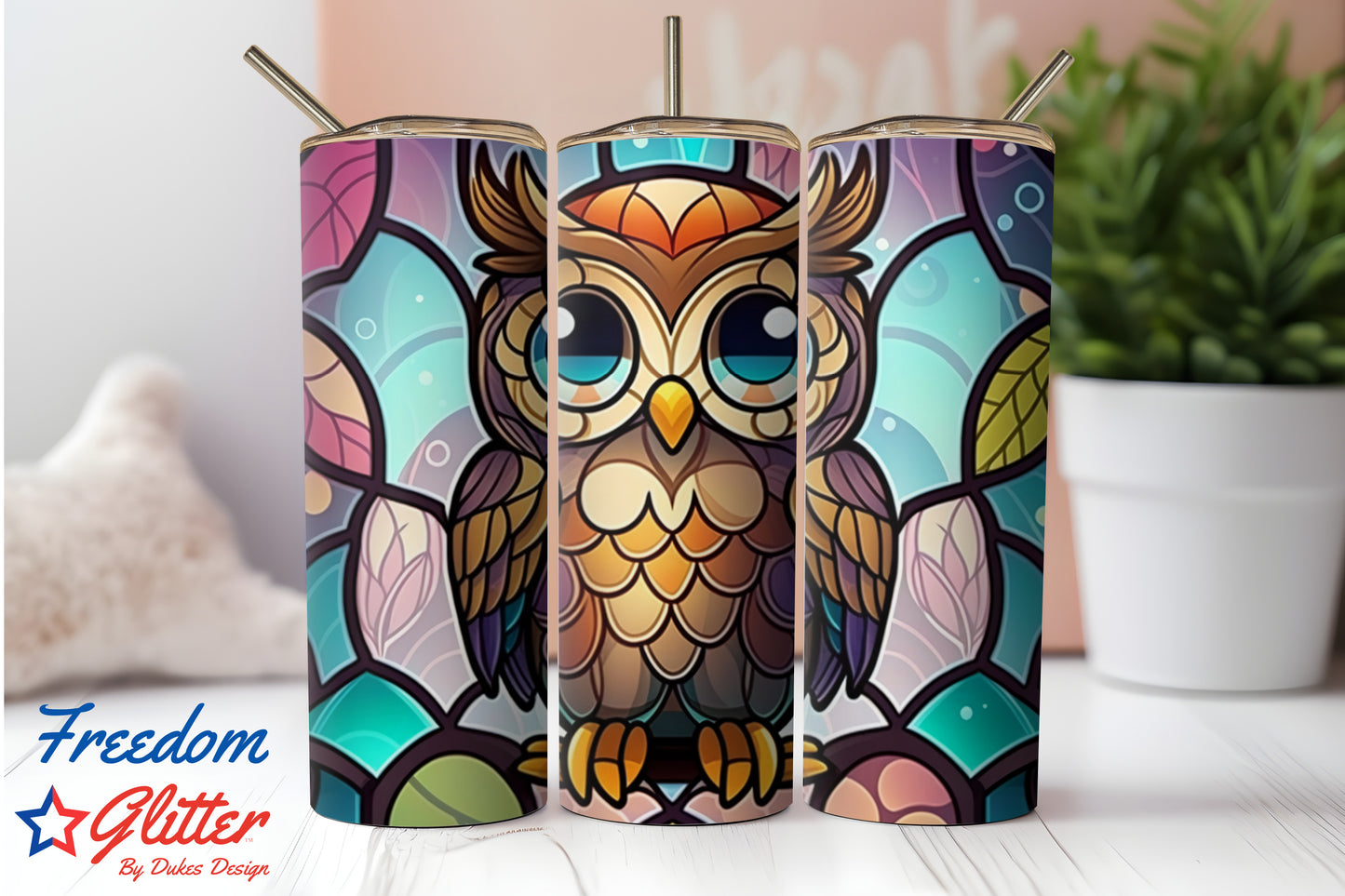 Stained Glass Owl 2 (Printed Vinyl)