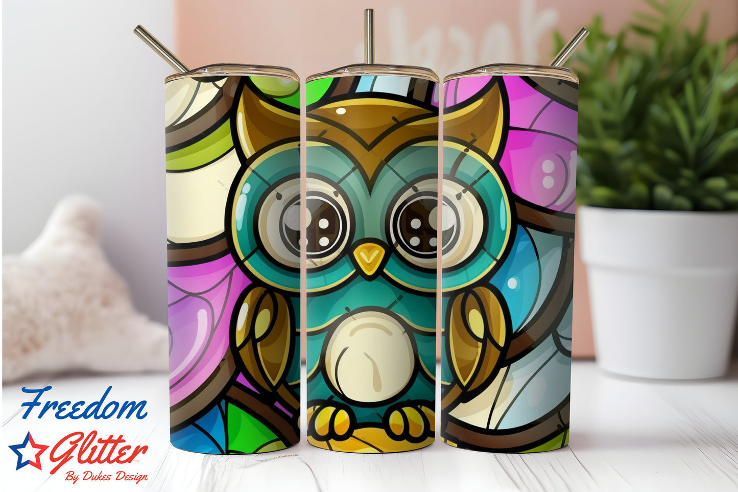 Stained Glass Owl 4 (Sublimation)