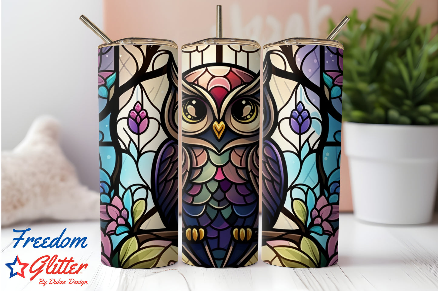 Stained Glass Owl 6 (Printed Vinyl)