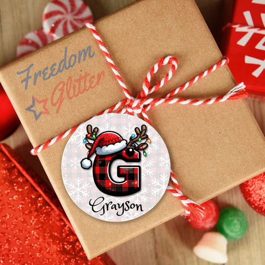 Customized Christmas Gift Tags - Plaid