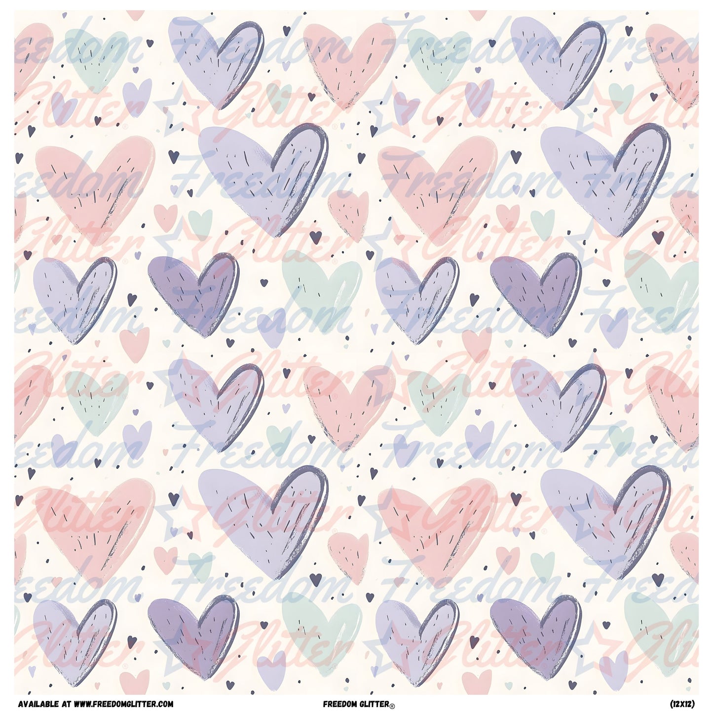 Pastel Hand-Drawn Hearts 1 (Printed Vinyl)