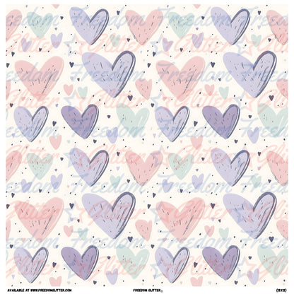 Pastel Hand-Drawn Hearts 1 (Printed Vinyl)