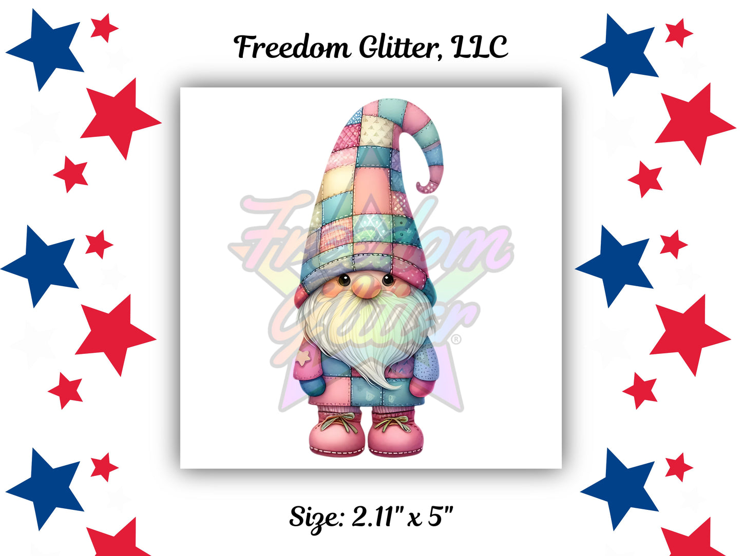 Pastel Patchwork Gnome 13 (UVDTF)