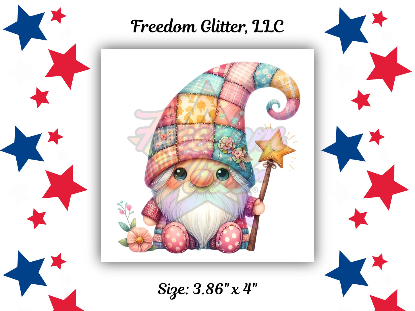 Pastel Patchwork Gnome 15 (UVDTF)