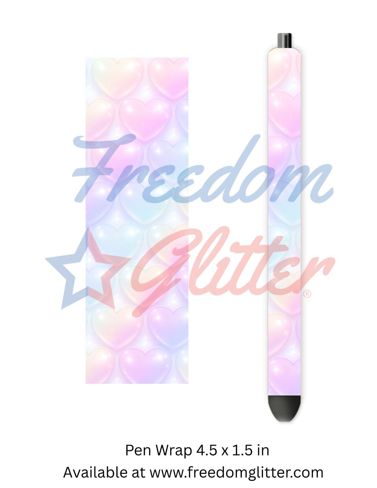 Pastel Rainbow Puffy 3D Hearts (Printed Vinyl)