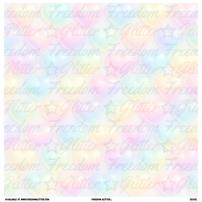 Pastel Rainbow Puffy 3D Hearts (Printed Vinyl)