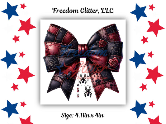 Patchwork Black Widow Bow Decal (UVDTF)