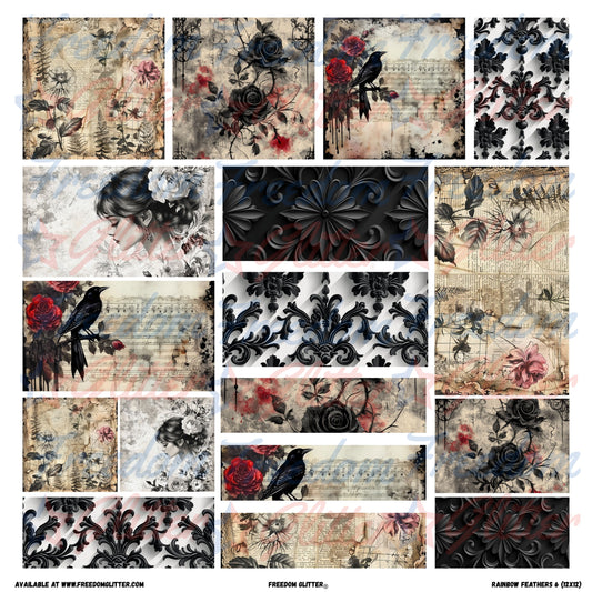 Patchwork Elements - Gothic Floral 1 (Printed Vinyl)