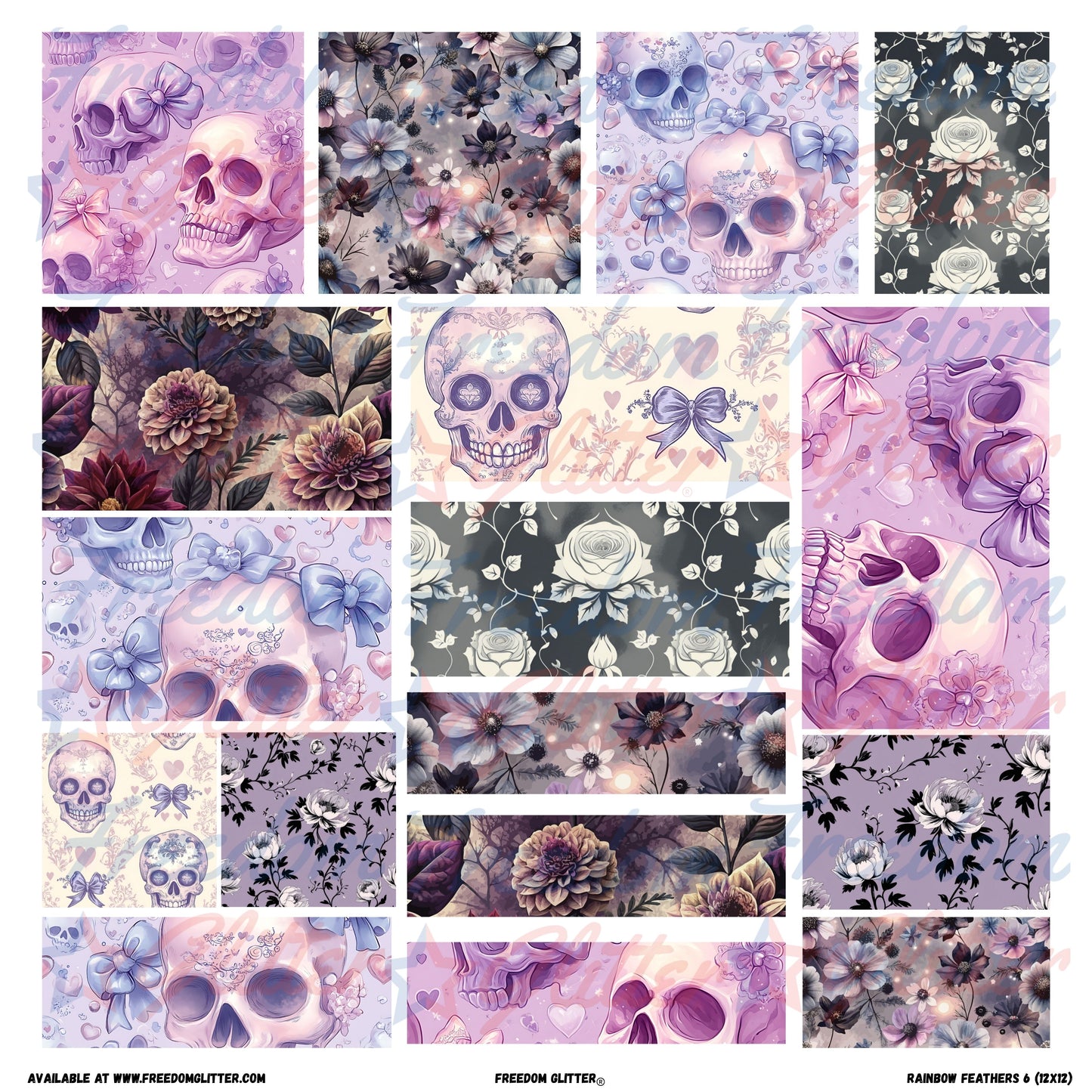 Patchwork Elements - Gothic Skulls 2 (Printed Vinyl)