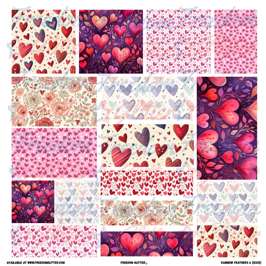 Patchwork Elements - Hearts & Flowers 1 (Printed Vinyl)