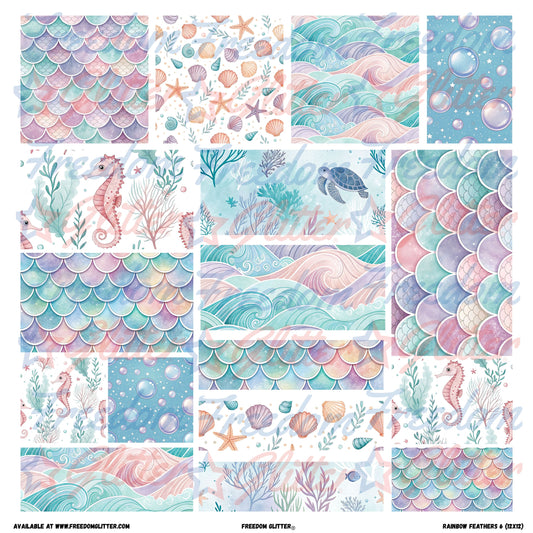 Patchwork Elements - Mermaid (Printed Vinyl)