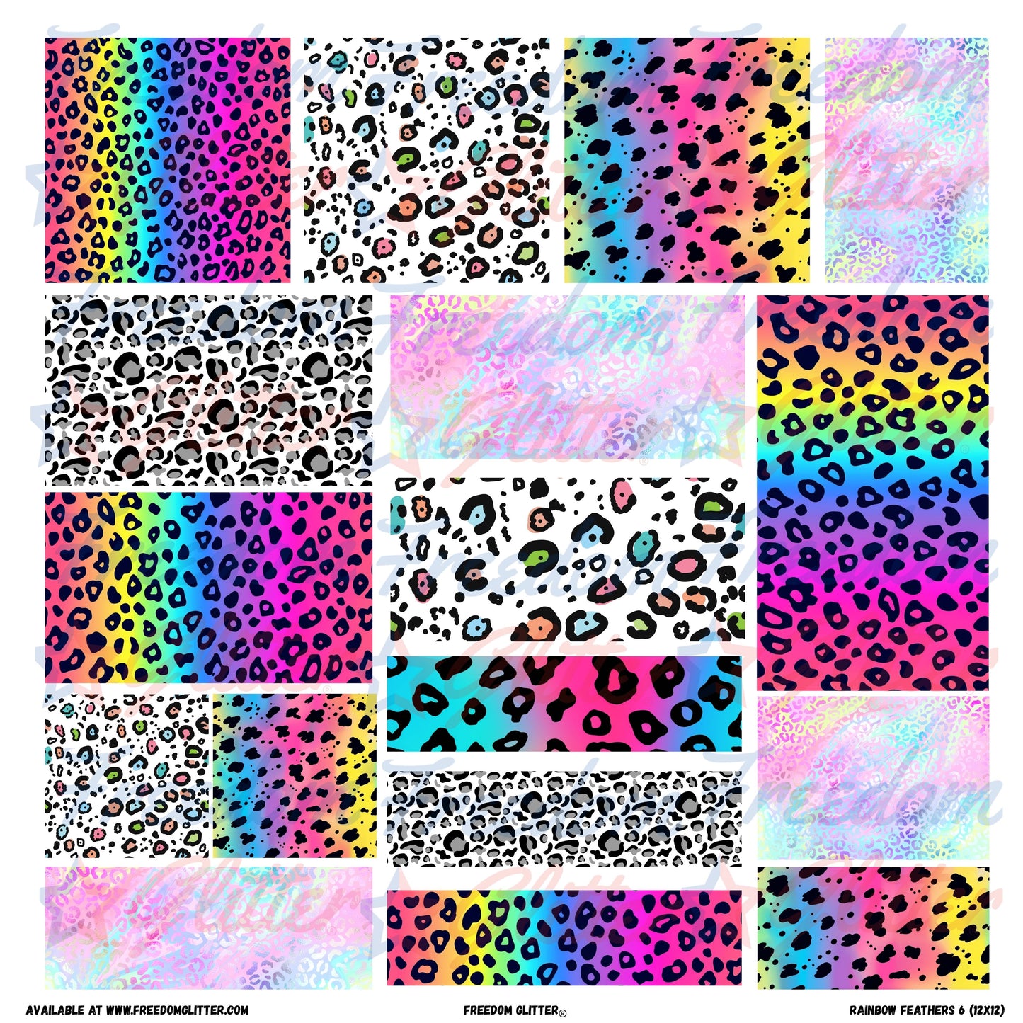 Patchwork Elements - Rainbow Leopard Print (Printed Vinyl)