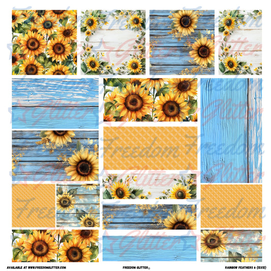 Patchwork Elements - Rustic Sunflowers (Printed Vinyl)