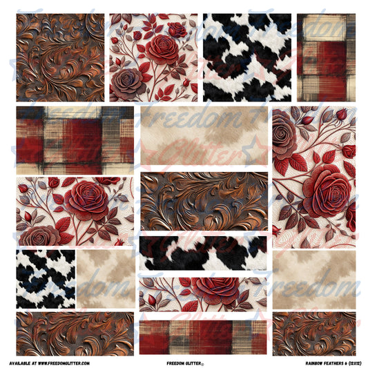 Patchwork Elements - Western Cowhide 1 (Printed Vinyl)