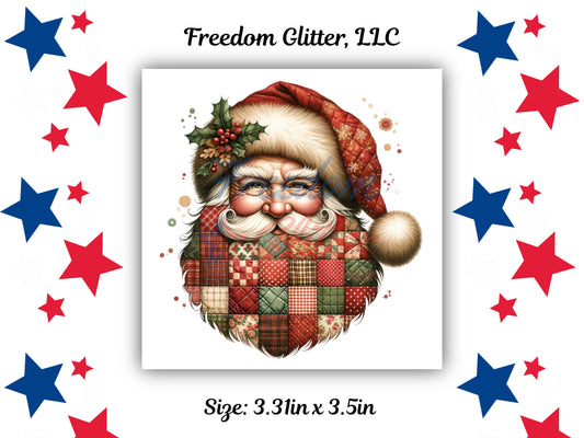 Patchwork Santa Decal (UVDTF)