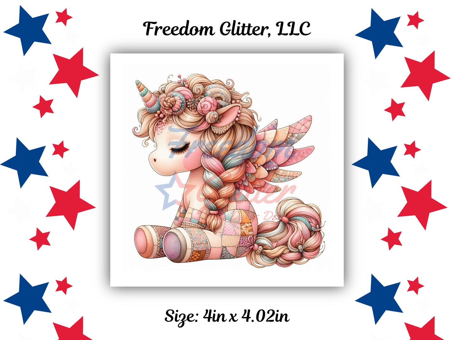 Patchwork Unicorn 10 Decal (UVDTF)