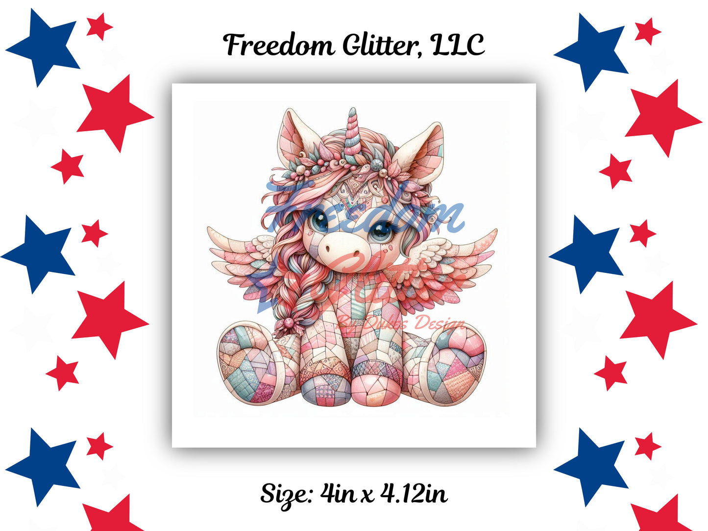 Patchwork Unicorn 2 Decal (UVDTF)