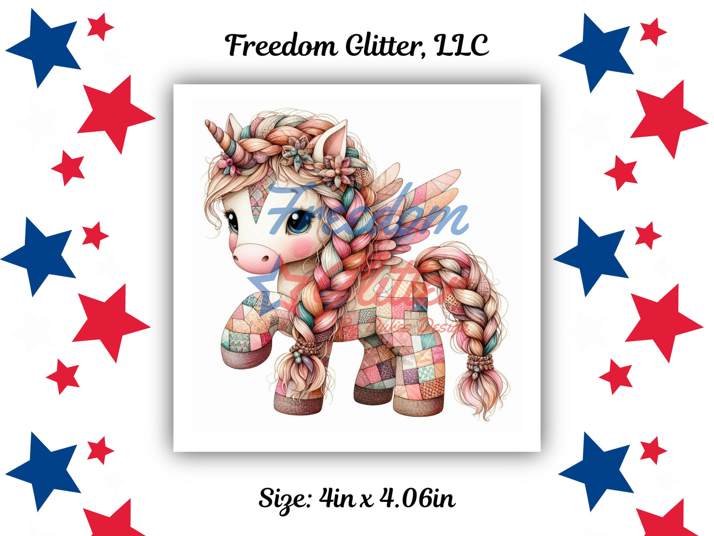 Patchwork Unicorn 5 Decal (UVDTF)