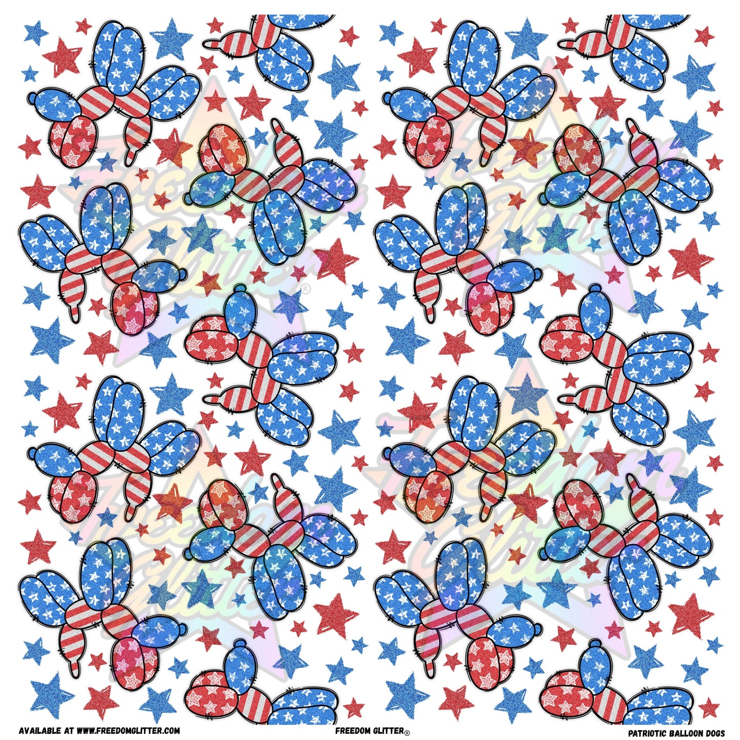 Patriotic Balloon Dogs (Printed Vinyl)