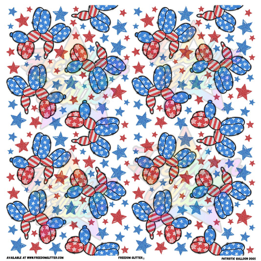 Patriotic Balloon Dogs (Printed Vinyl)