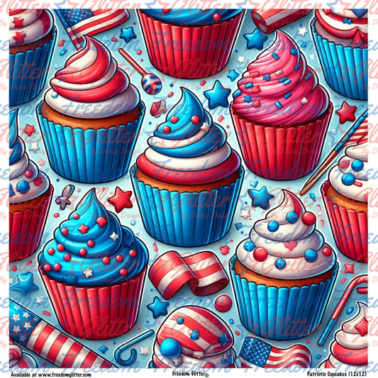 Patriotic Cupcakes (Printed Vinyl)