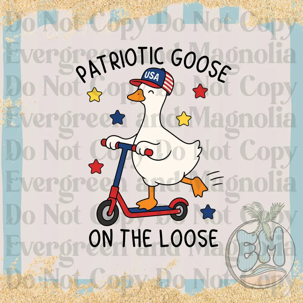 Patriotic goose on the loose