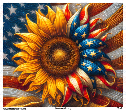 Patriotic Sunflower & Sparkles (Printed Vinyl)