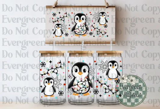 Penguin & Christmas Lights