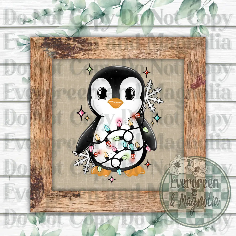 Penguins & Christmas Lights 1