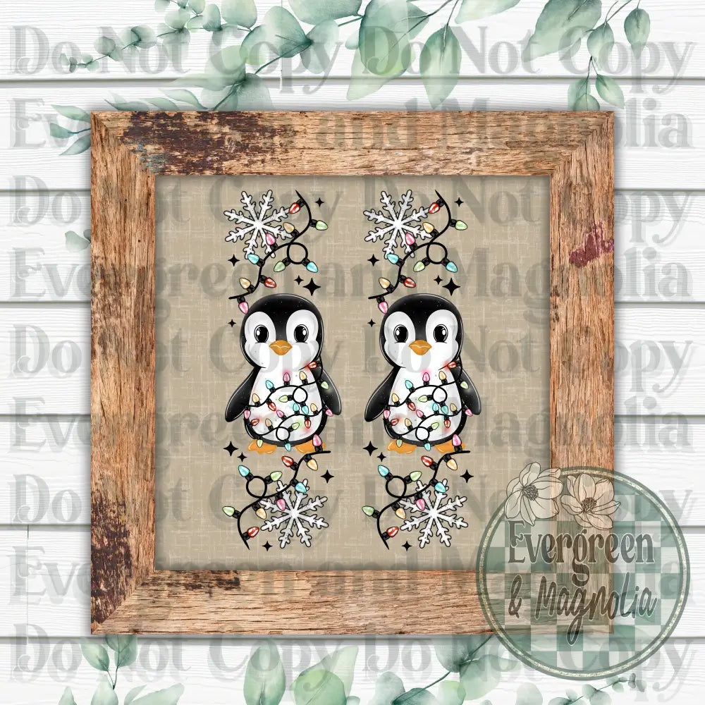 Penguins & Christmas Lights 2