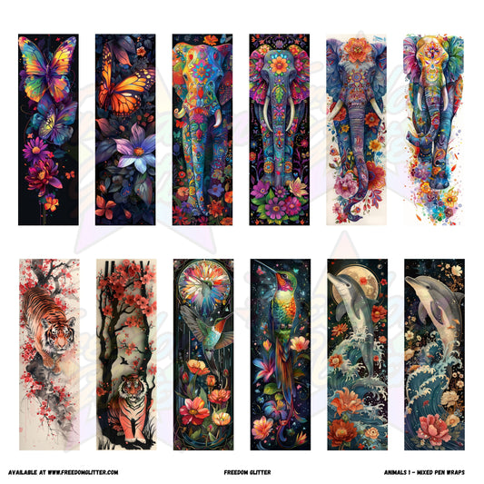 Mixed Pen Wraps - Animals 1 (Printed Vinyl)