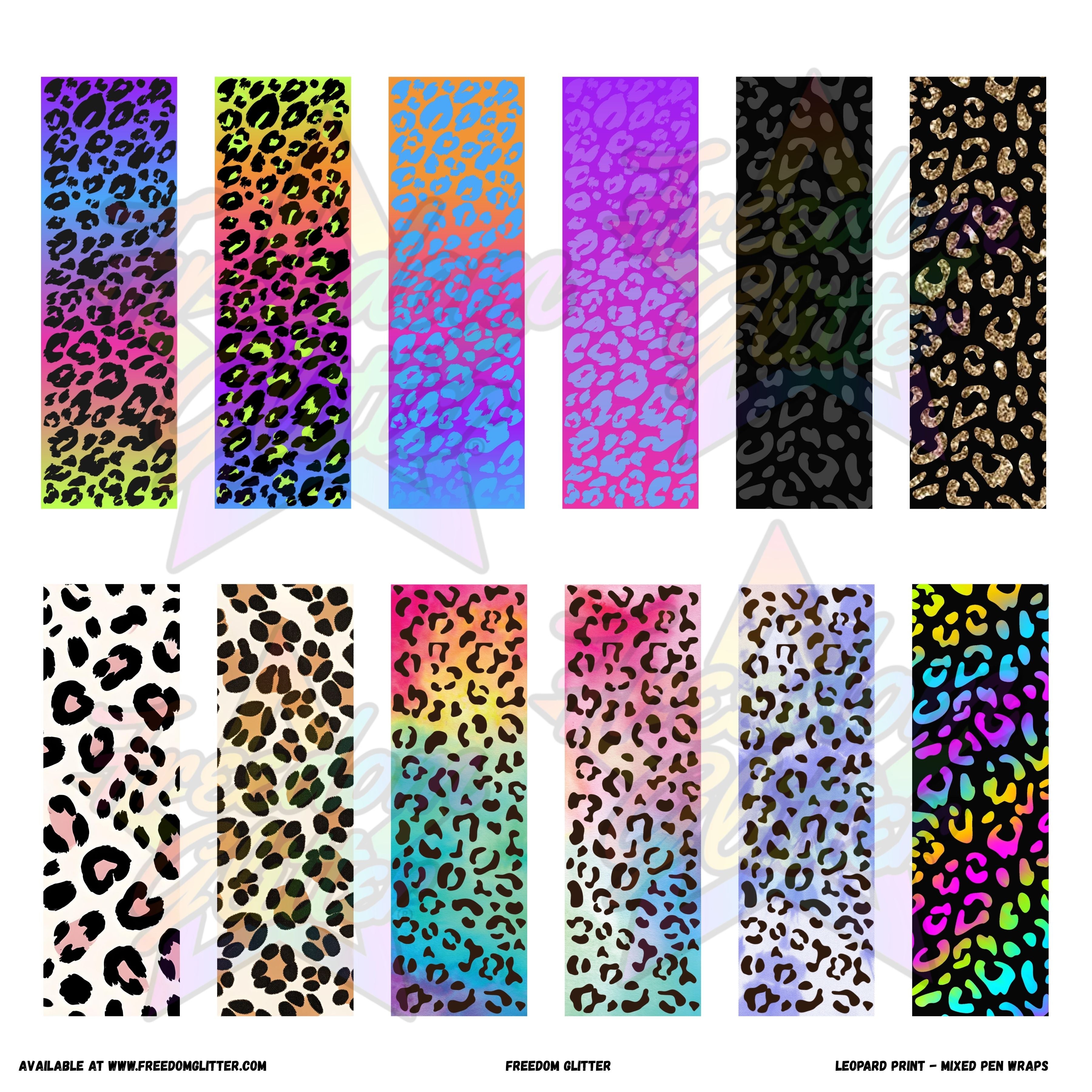 Mixed Pen Wraps - Leopard Print (Printed Vinyl) – Freedom Glitter