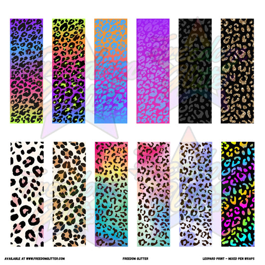 Mixed Pen Wraps - Leopard Print (Printed Vinyl)