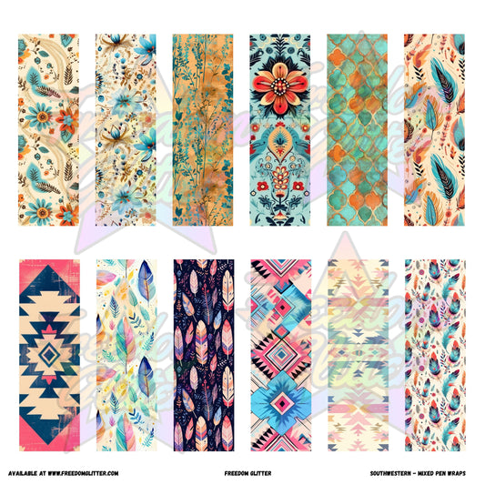 Mixed Pen Wraps - Southwestern (Printed Vinyl)