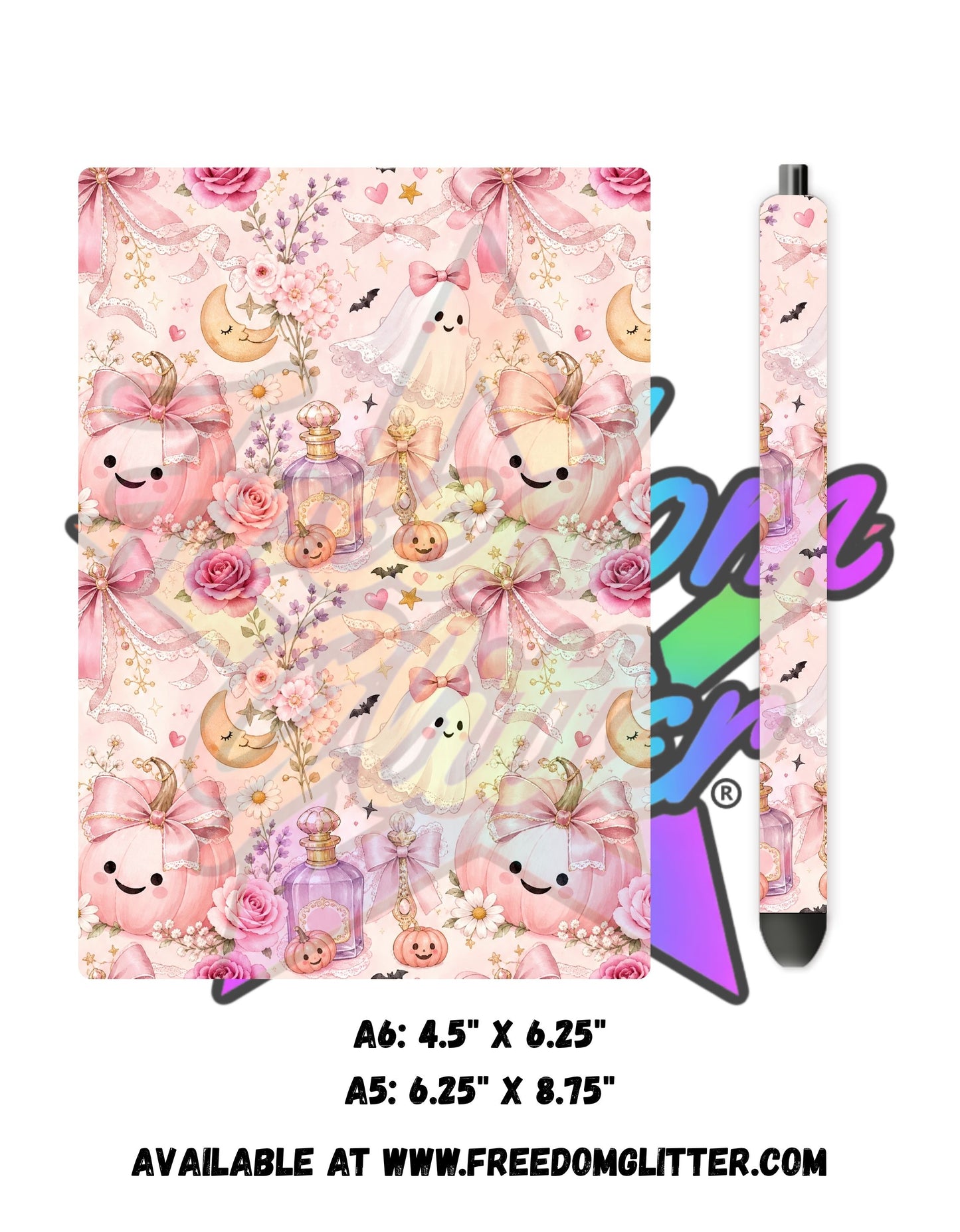 Pink Bow Pumpkins Acrylic Notebook Cover