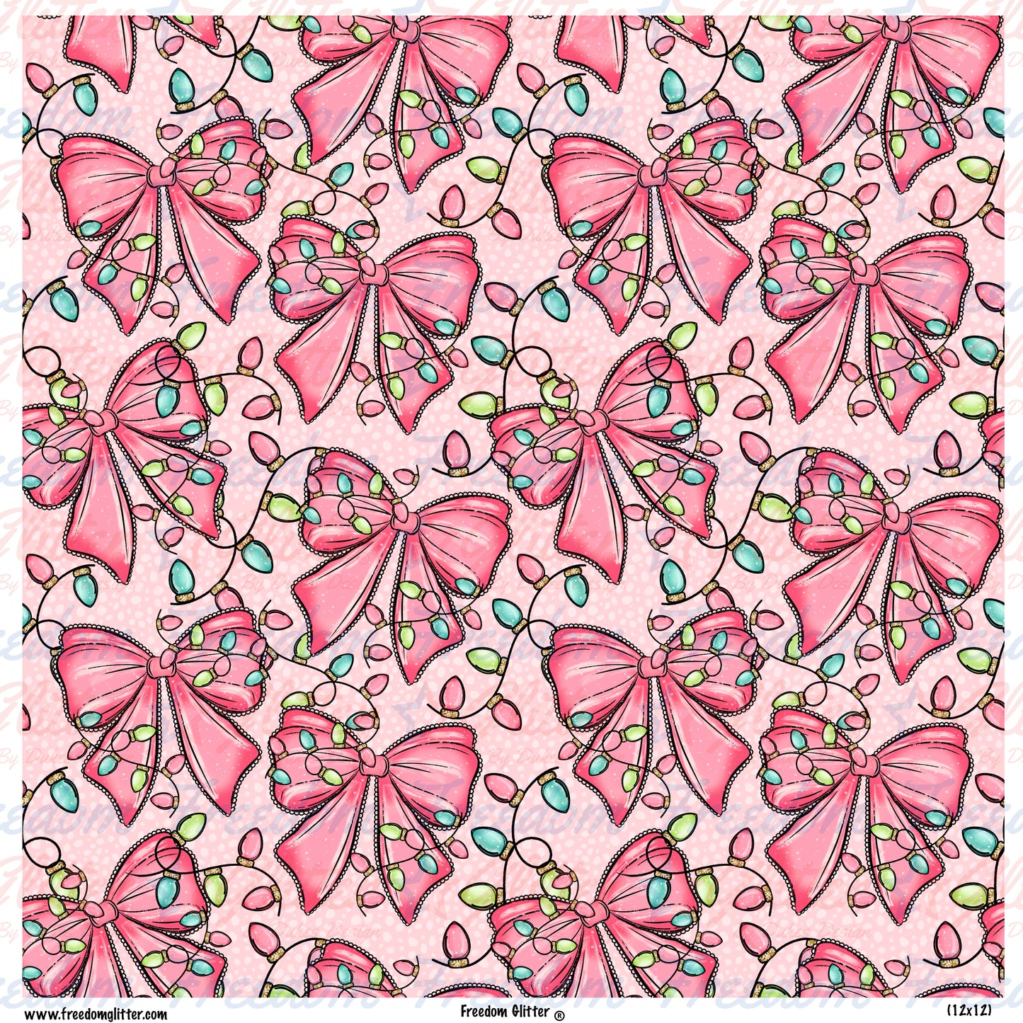 Pink Bows & Lights (Printed Vinyl)