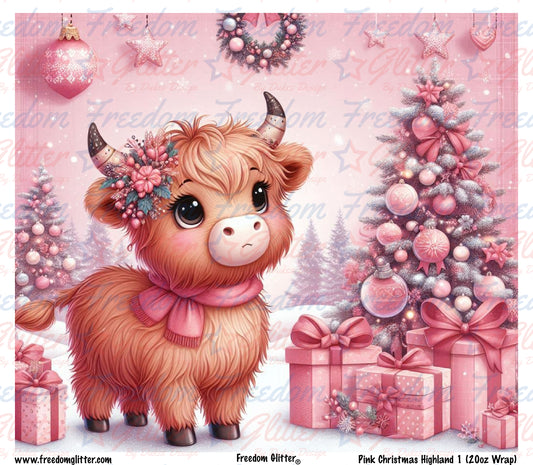 Pink Christmas Highland 1 (Printed Vinyl)