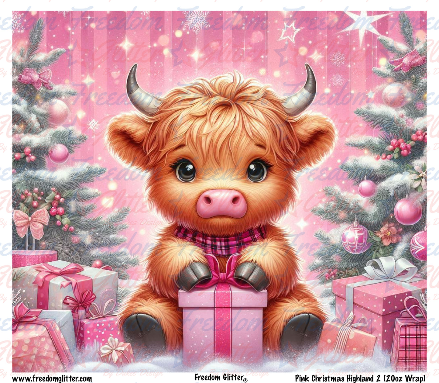 Pink Christmas Highland 2 (Printed Vinyl)