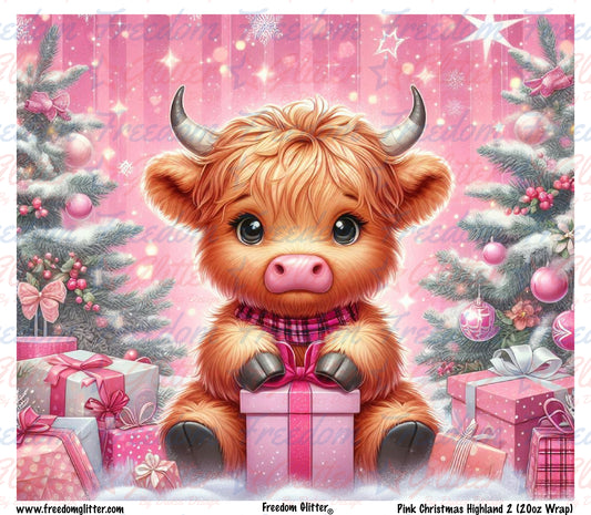 Pink Christmas Highland 2 (Printed Vinyl)