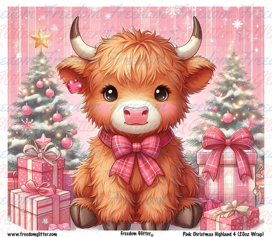 Pink Christmas Highland 4 (Printed Vinyl)