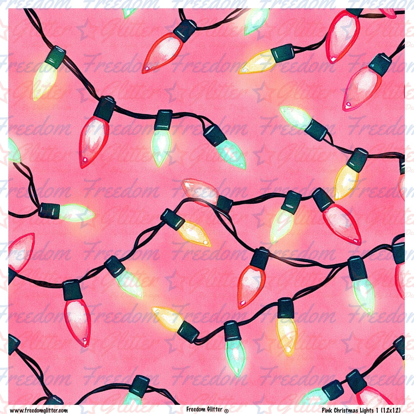 Pink Christmas Lights 1 (Printed Vinyl)