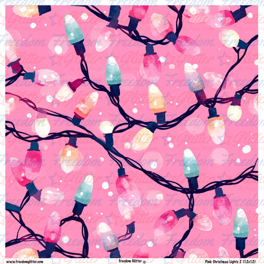 Pink Christmas Lights 2 (Printed Vinyl)