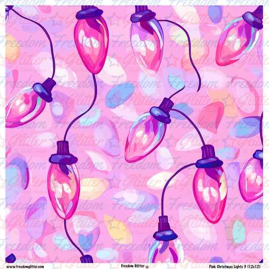 Pink Christmas Lights 3 (Printed Vinyl)